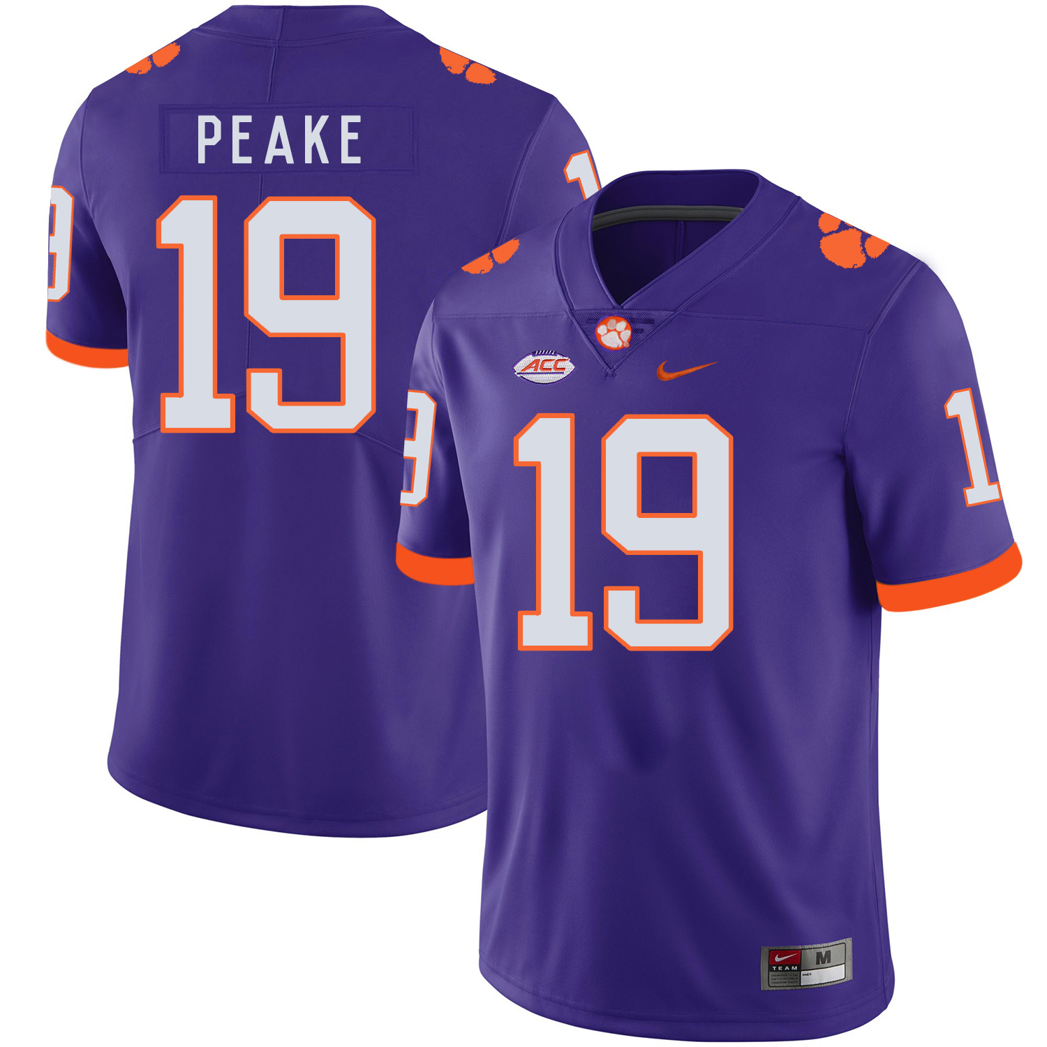 Clemson Tigers 19 Charone Peake Purple Nike College Football Jersey