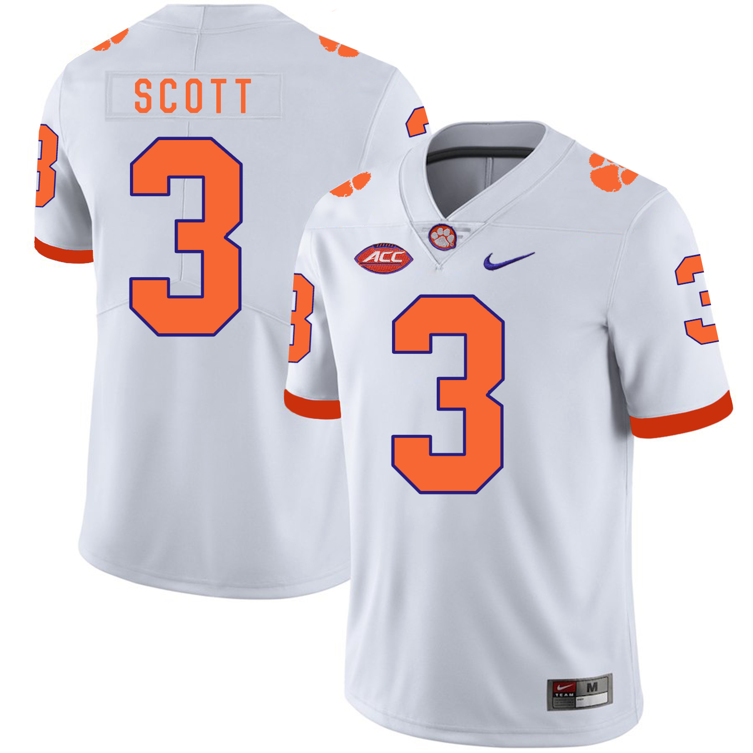 Clemson Tigers 3 Artavis Scott White Nike College Football Jersey