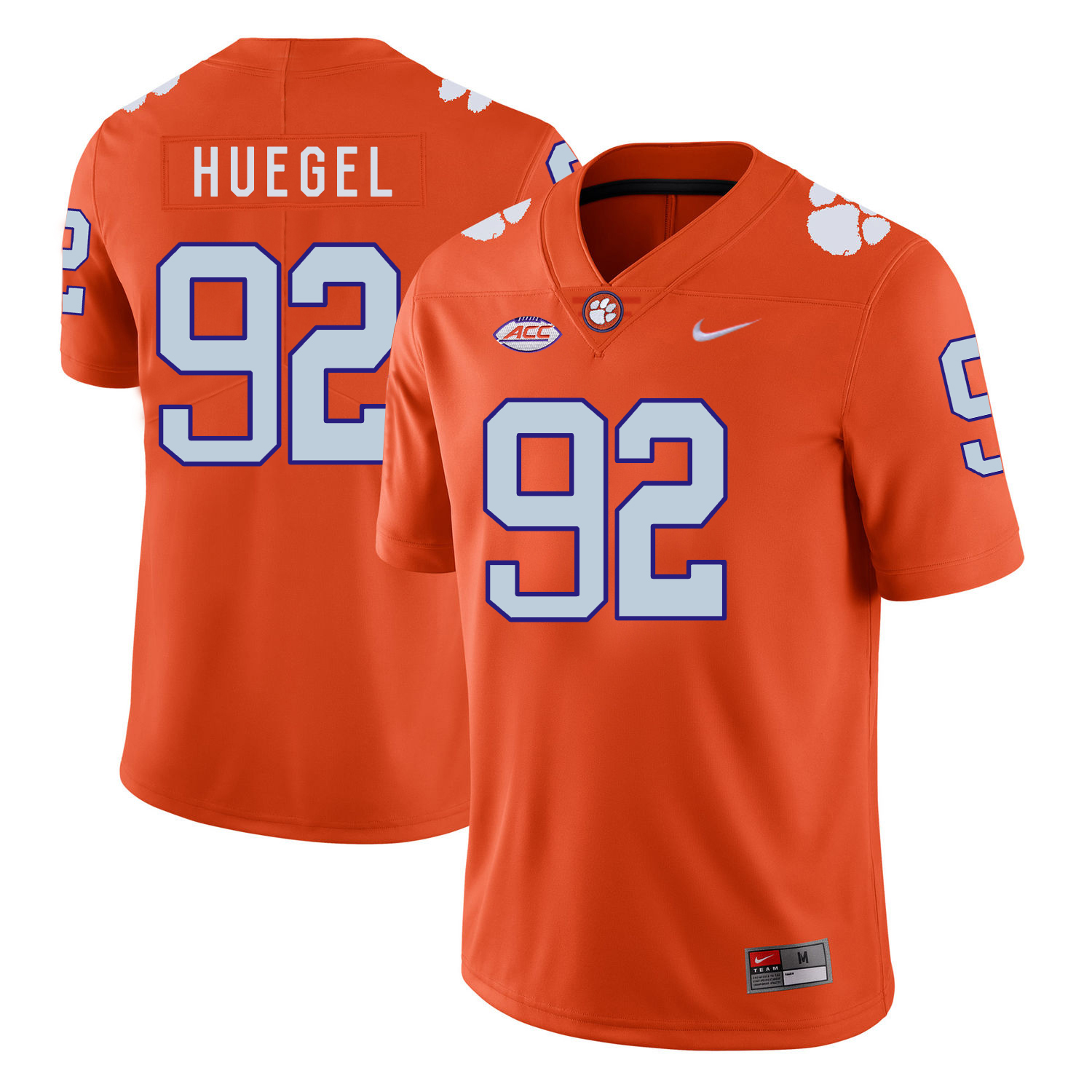 Clemson Tigers 92 Greg Huegel Orange Nike College Football Jersey