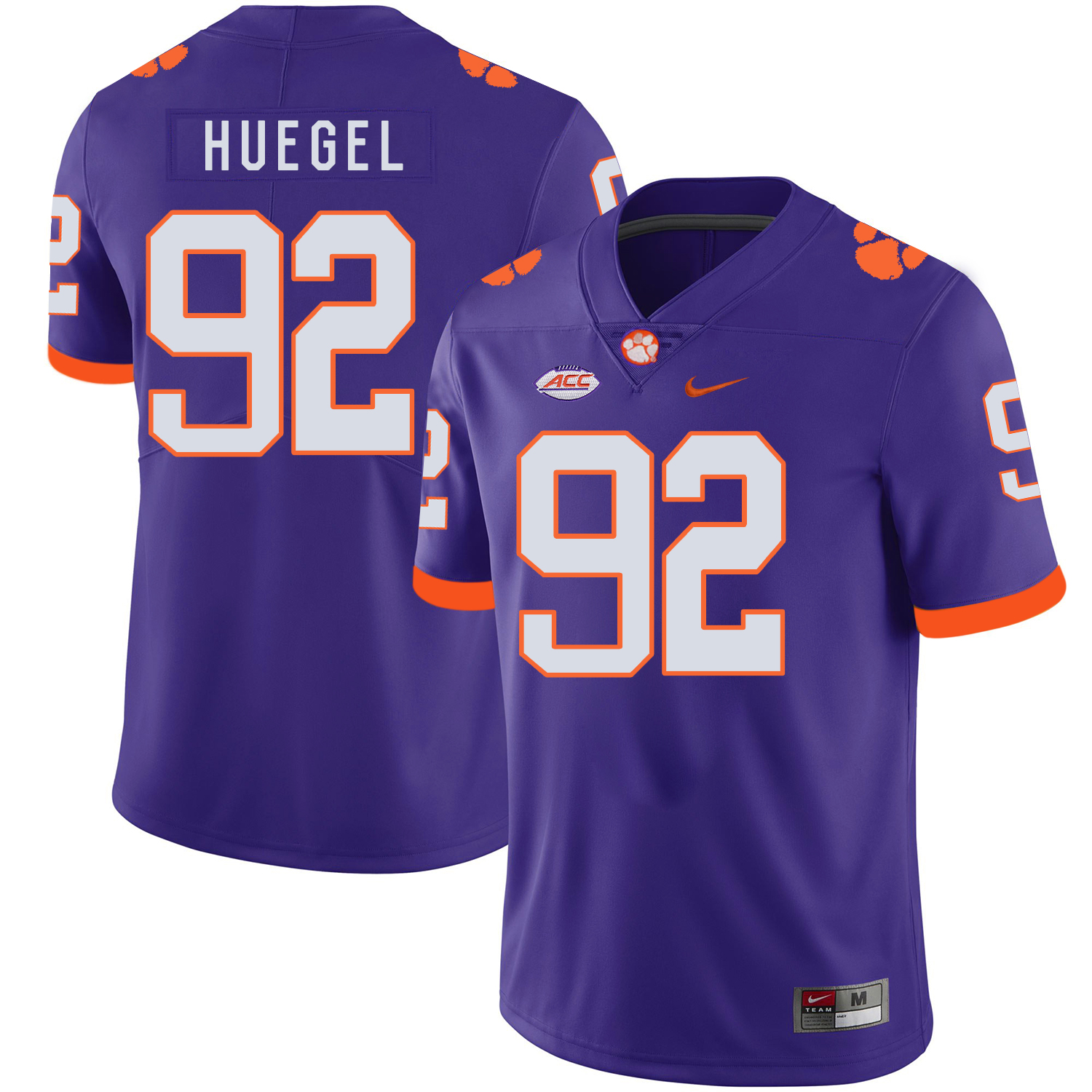 Clemson Tigers 92 Greg Huegel Purple Nike College Football Jersey