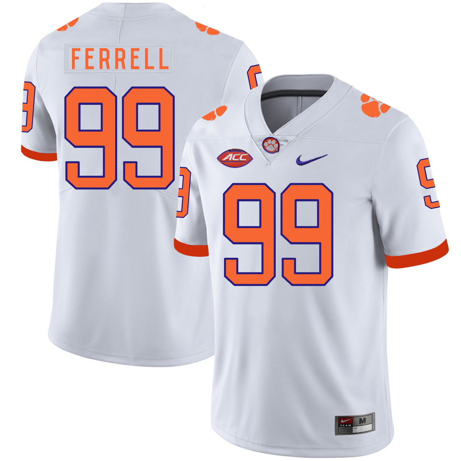 Clemson Tigers 99 Clelin Ferrell White Nike College Football Jersey