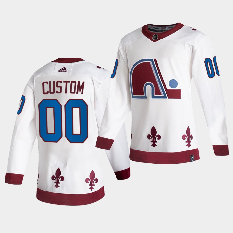 Men's Colorado Avalanche Custom 2021 Reverse Retro White Authentic Jersey White