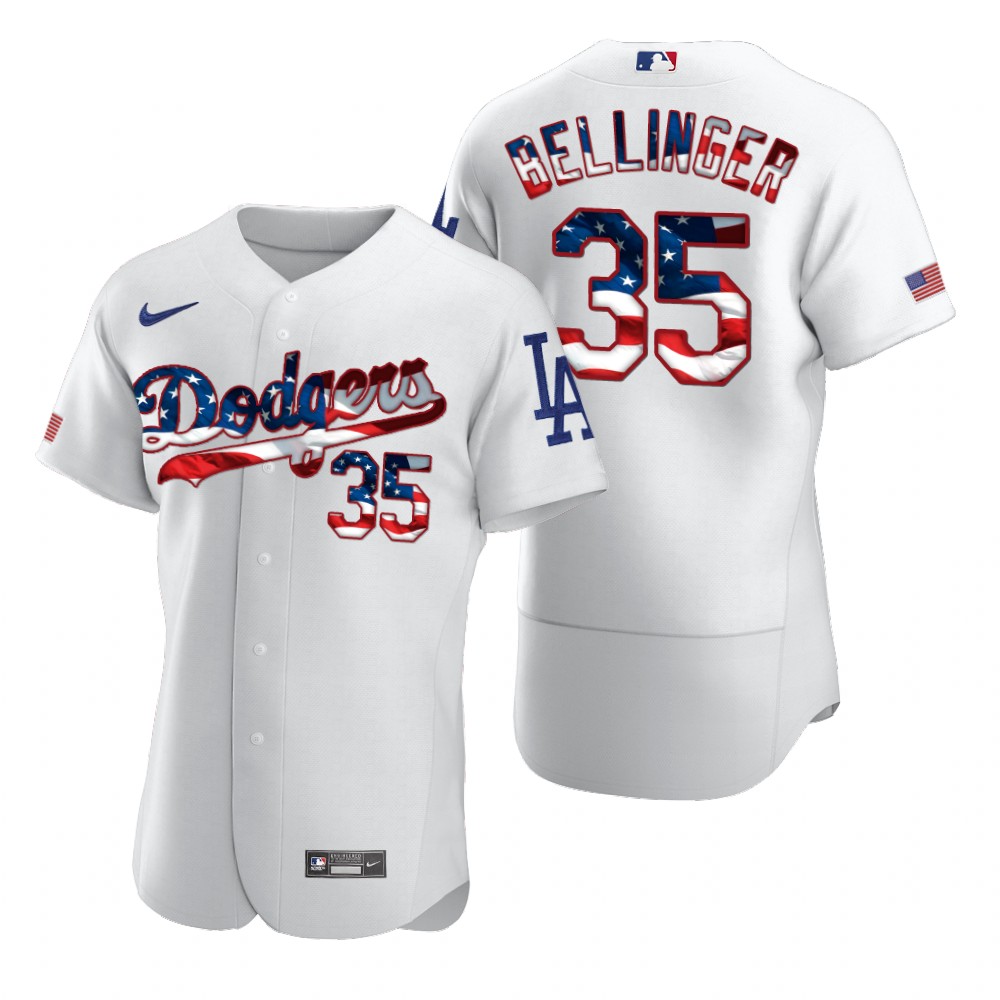 Dodgers-35-Cody-Bellinger-White-USA-Flag-Fashion-Nike-Cool-Base-Jersey