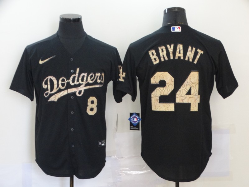 Dodgers-8-&-24-Kobe-Bryant-Black-Camo-2020-Nike-Cool-Base-Jersey
