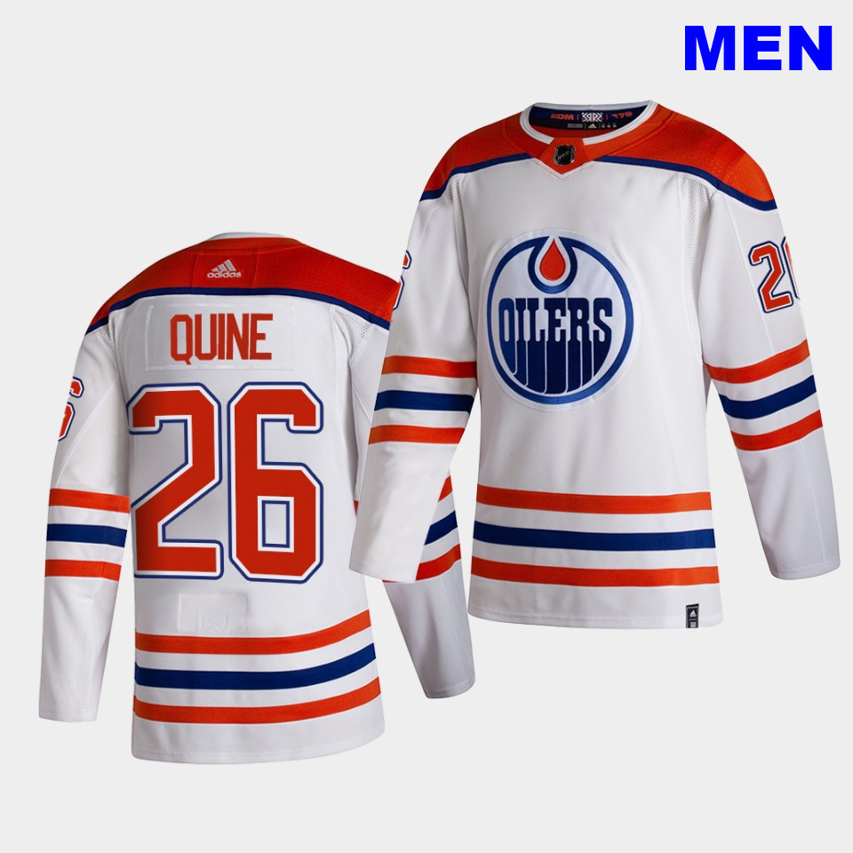 Edmonton Oilers #26 Alan Quine 2021 Reverse Retro White Special Edition Authentic Jersey