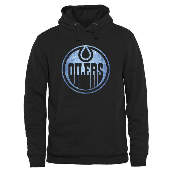 Edmonton Oilers Black Team Logo Men's Pullover Hoodie02