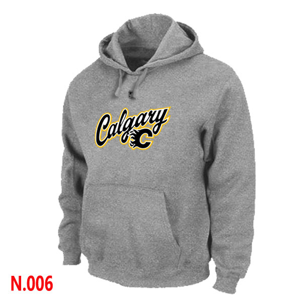 Flames Grey Team Logo Pullover Hoodie