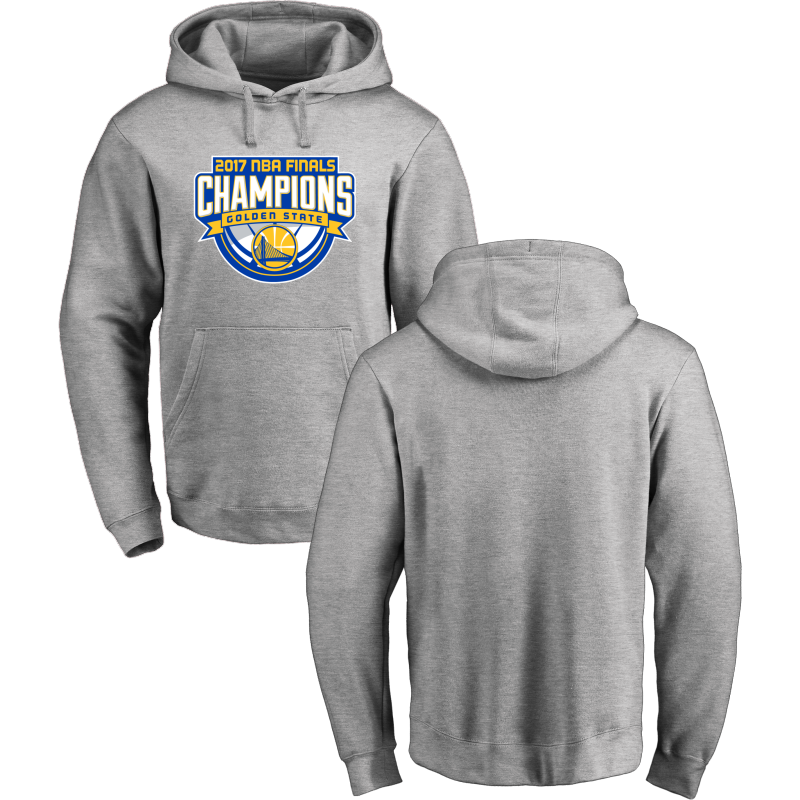 Golden State Warriors 2017 NBA Champions Gray Men's Pullover Hoodie