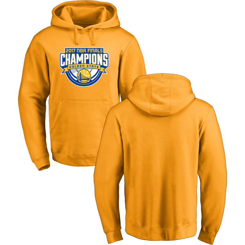 Golden State Warriors 2017 NBA Champions Yellow Men's Pullover Hoodie