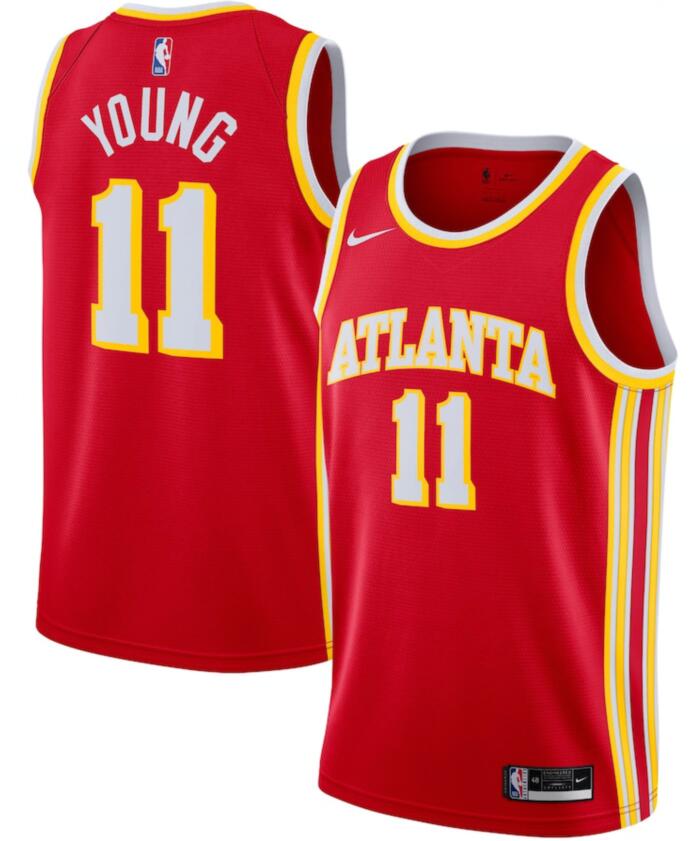 Hawks 11 Trae Young Red Nike Swingman Jersey