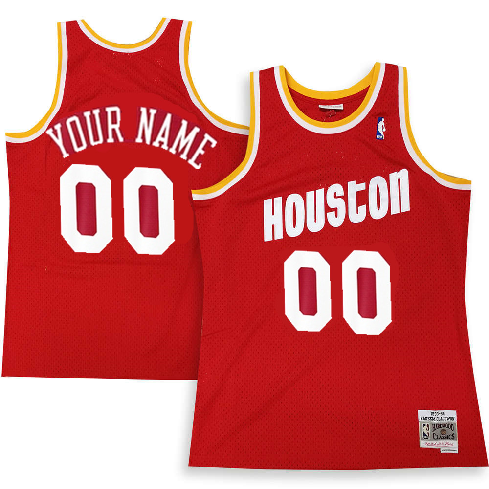 Houston Rockets custom Mitchell & Ness 1993-94 Hardwood Classics Swingman Red Jersey