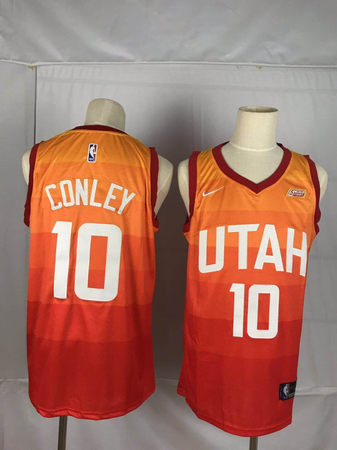 Jazz 10 Mike Conley Orange City Edition Nike Swingman Jersey