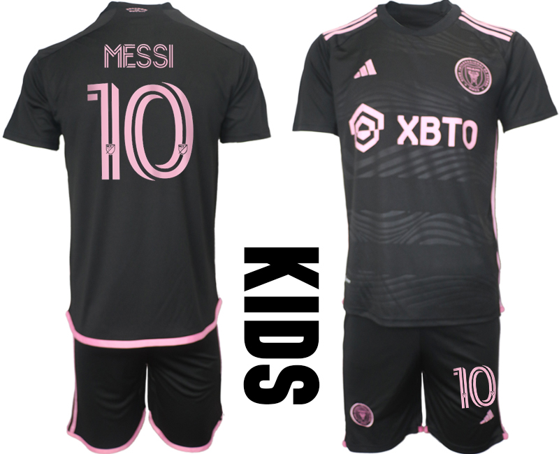 Kids Inter Miami CF away kids 10# MESSI 2023-24 suit soccer jerseys