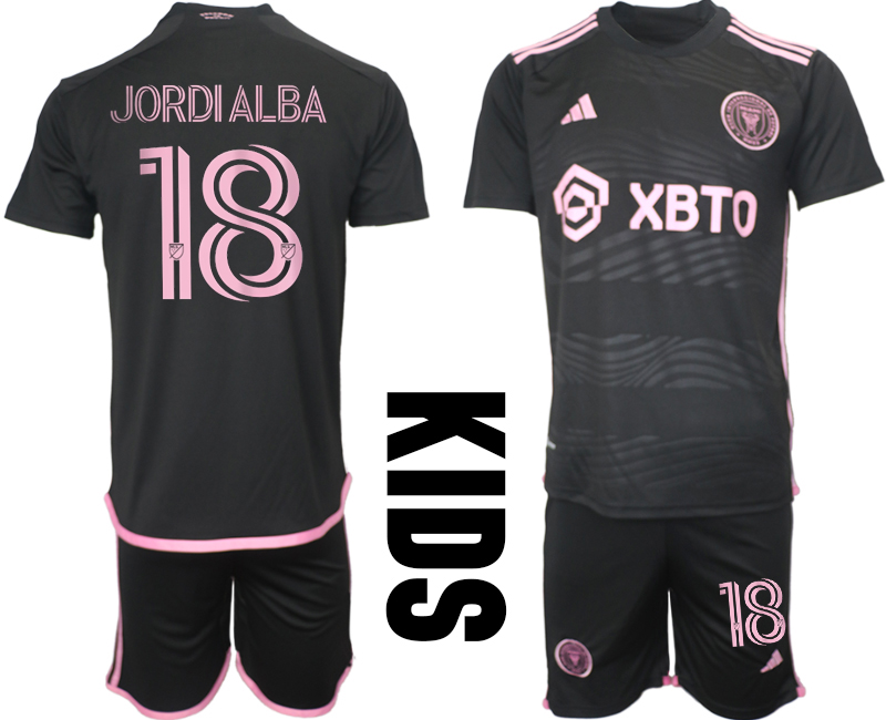 Kids Inter Miami CF away kids 18# JORDIALBA 2023-24 suit soccer jerseys