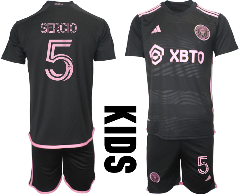 Kids Inter Miami CF away kids 5# SERGIO 2023-24 suit soccer jerseys