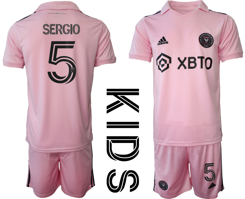 Kids Inter Miami CF home kids 5# SERGIO 2023-24 suit soccer jerseys