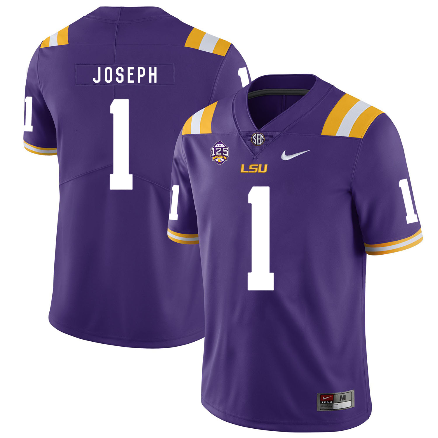 LSU Tigers 1 Kelvin Joseph Purple Nike College Football Jersey