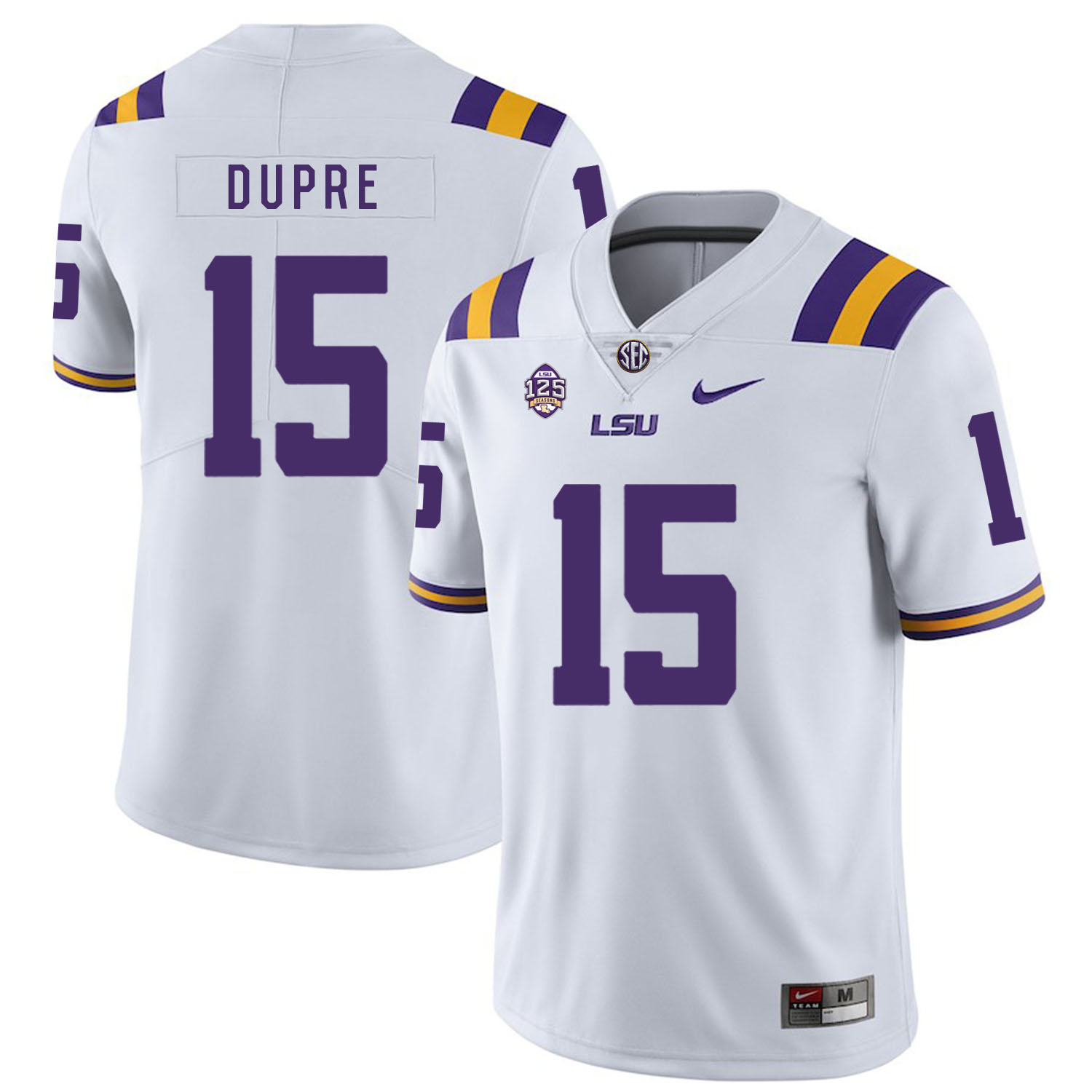 LSU Tigers 15 Malachi Dupre White Nike College Football Jersey