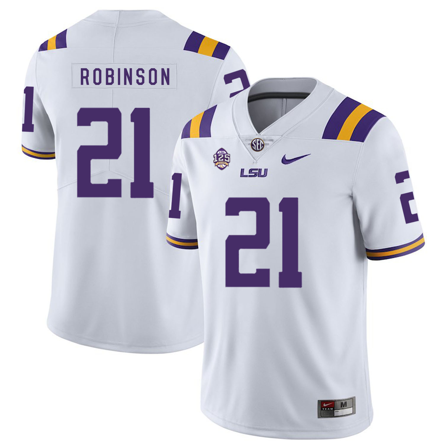 LSU Tigers 21 Rashard Robinson White Nike College Football Jersey