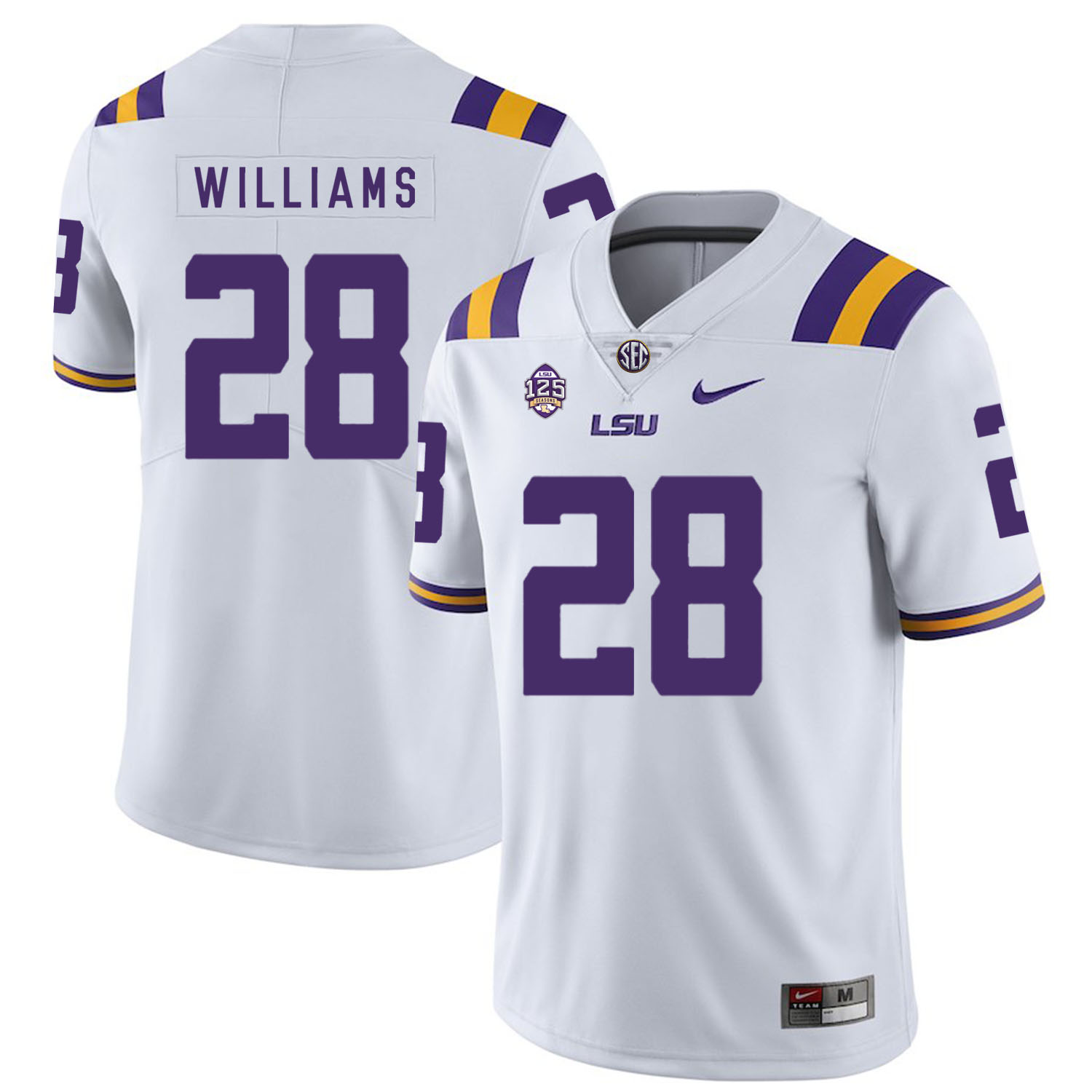LSU Tigers 28 Darrel Williams White Nike College Football Jersey