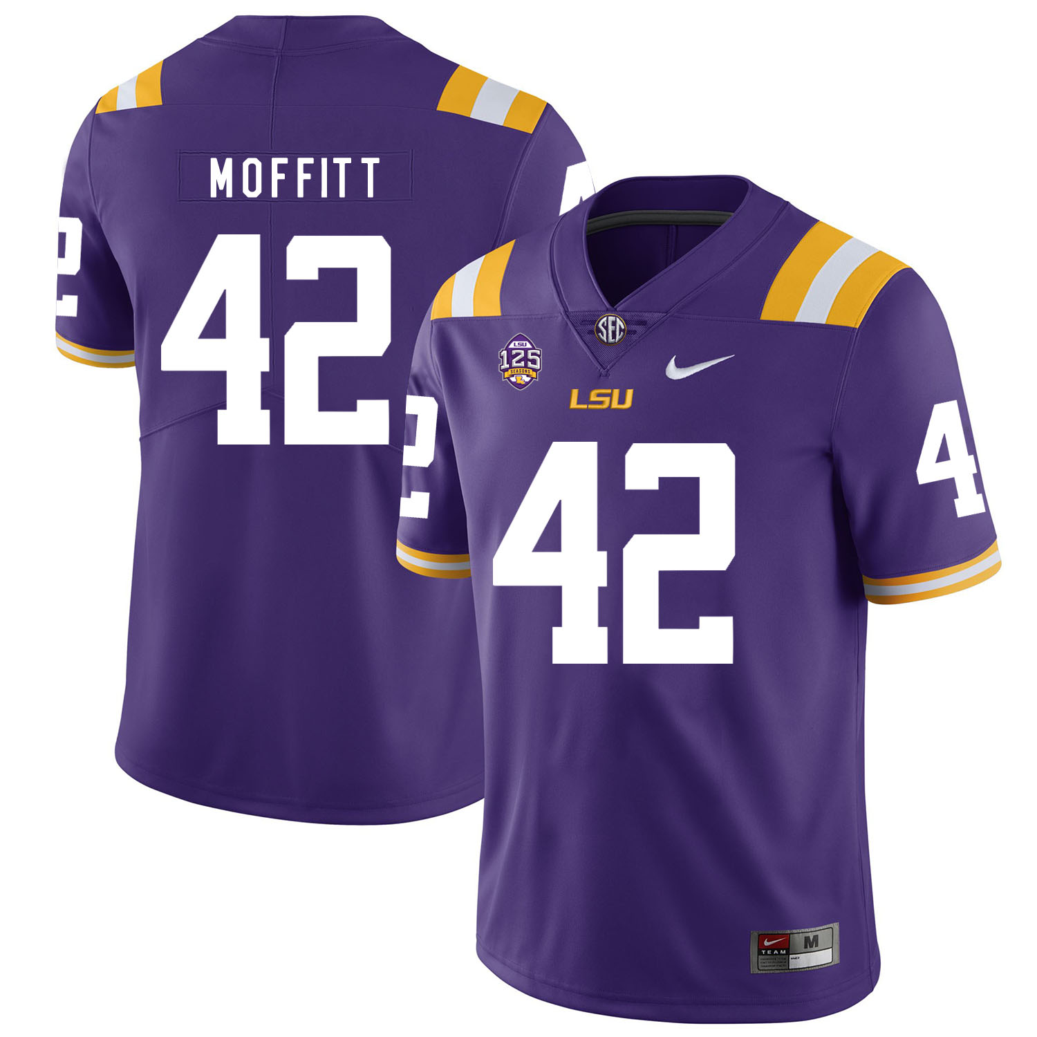 LSU Tigers 42 Aaron Moffitt Purple Nike College Football Jersey