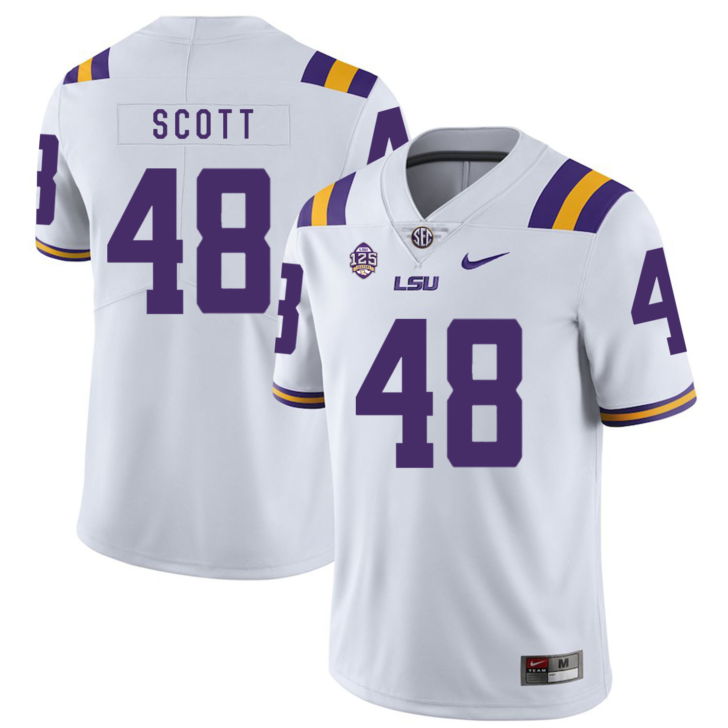 LSU Tigers 48 Dantrieze Scott White Nike College Football Jersey