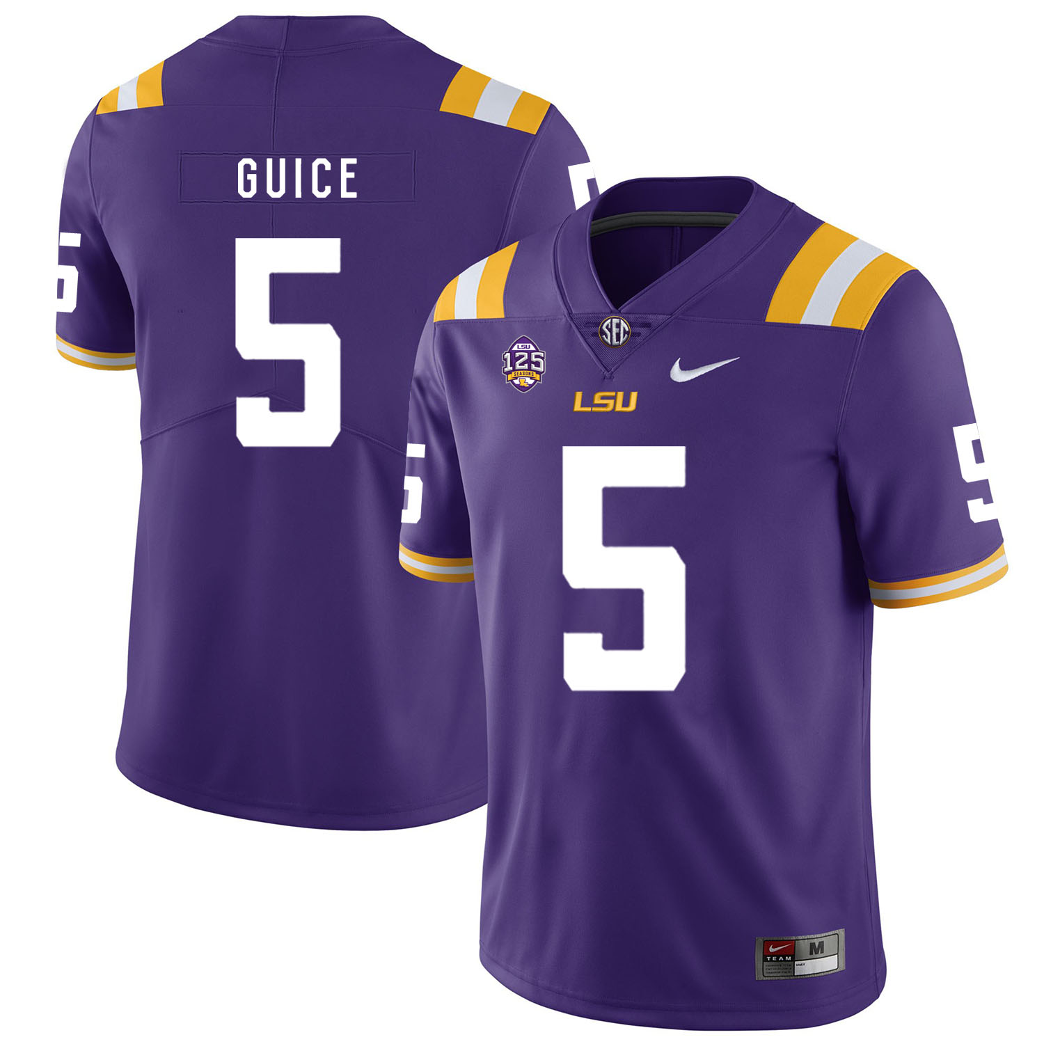 LSU Tigers 5 Derrius Guice Purple Nike College Football Jersey