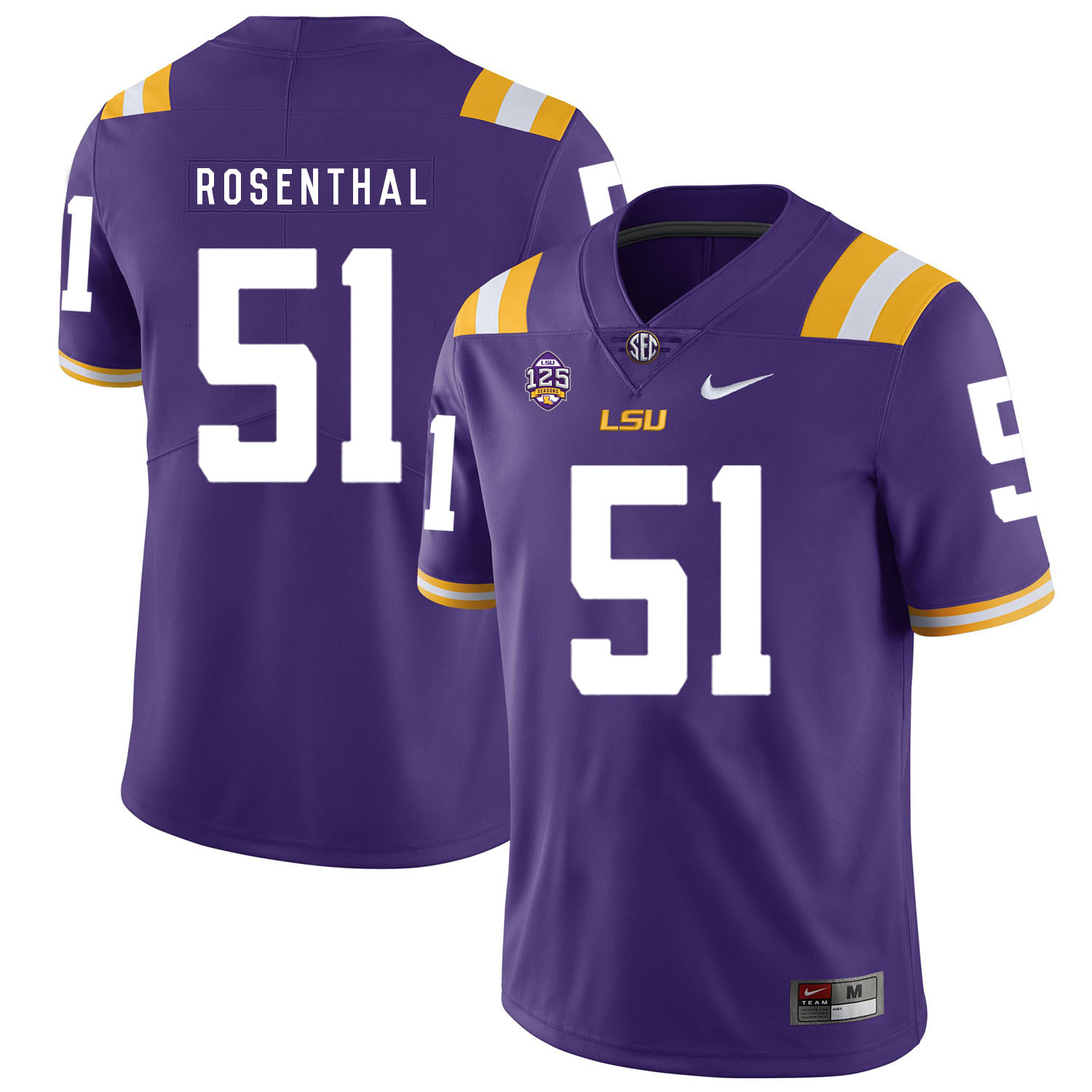 LSU Tigers 51 Dare Rosenthal Purple Nike College Football Jersey