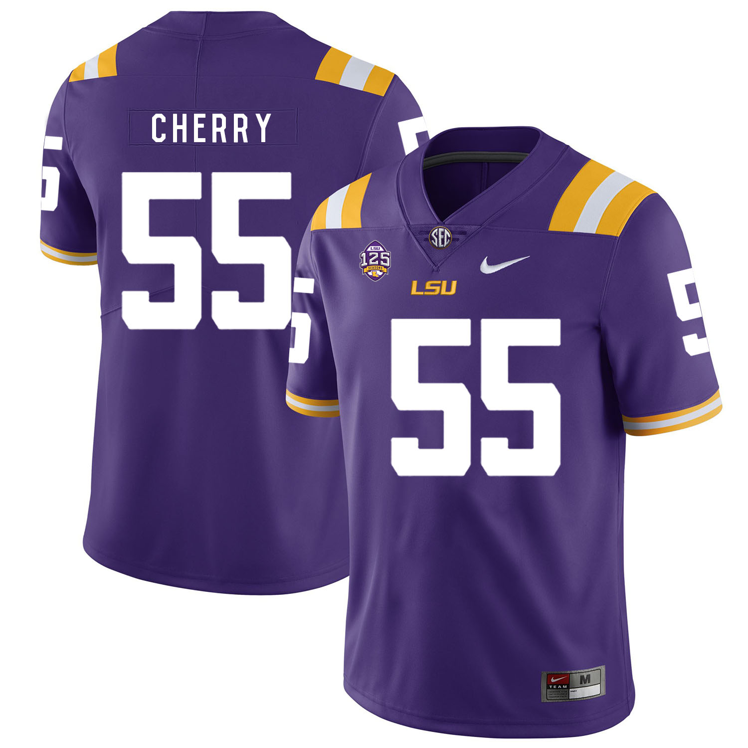 LSU Tigers 55 Jarell Cherry Purple Nike College Football Jersey
