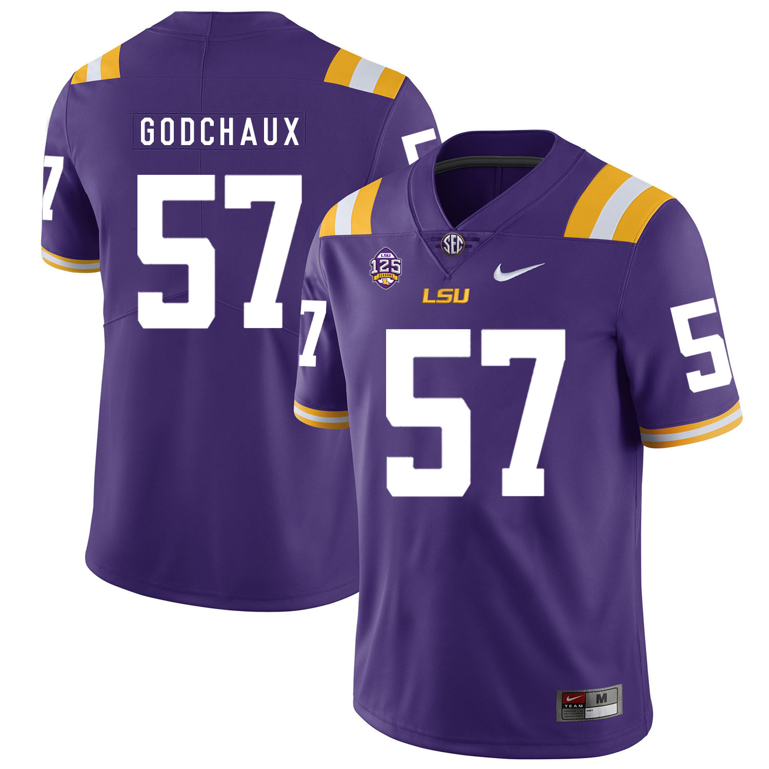 LSU Tigers 57 Davon Godchaux Purple Nike College Football Jersey