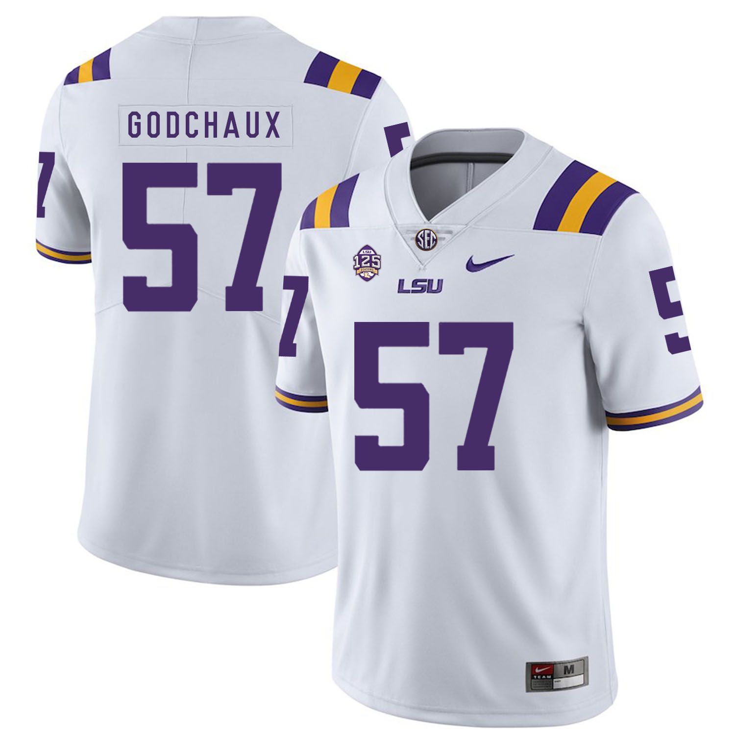 LSU Tigers 57 Davon Godchaux White Nike College Football Jersey