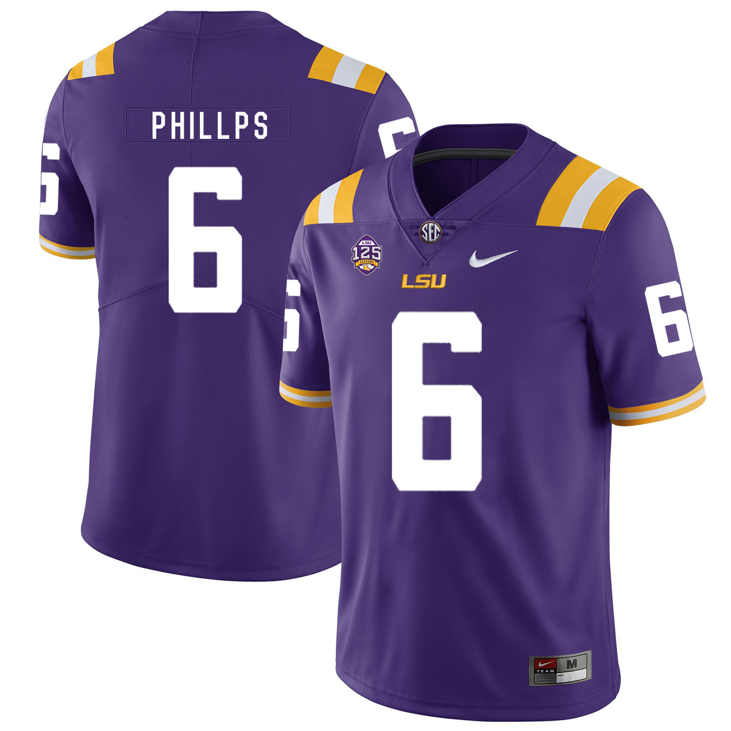 LSU Tigers 6 Jacob Phillps Purple Nike College Football Jersey