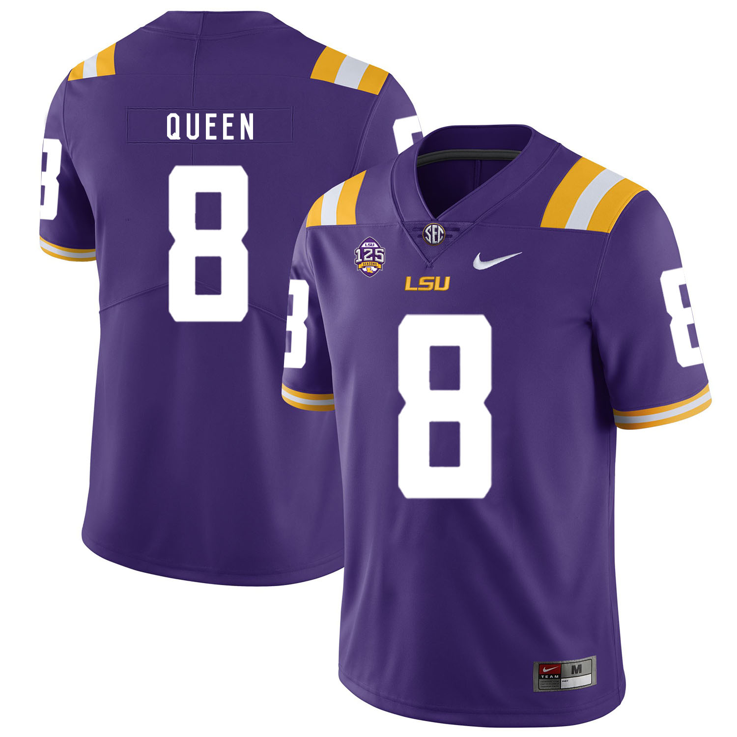 LSU Tigers 8 Patrick Queen Purple Nike College Football Jersey