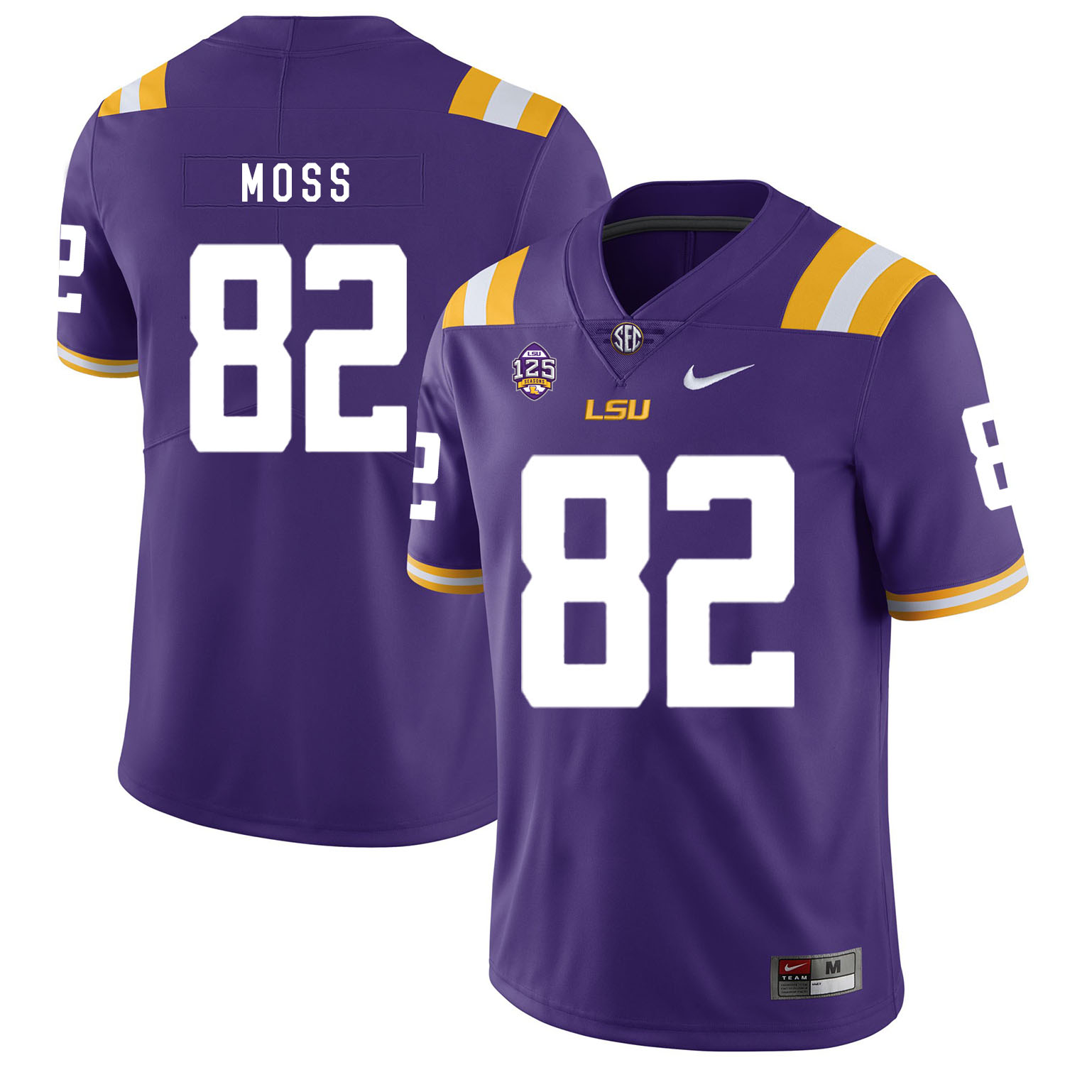 LSU Tigers 82 Thaddeus Moss Purple Nike College Football Jersey