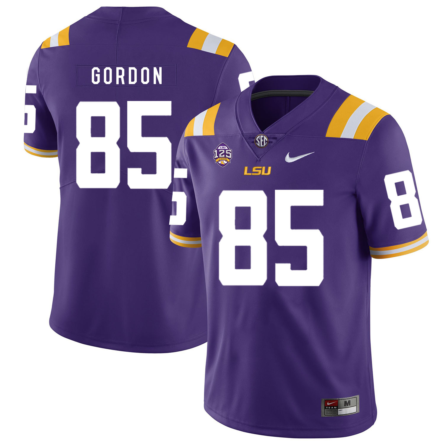 LSU Tigers 85 Dillon Gordon Purple Nike College Football Jersey