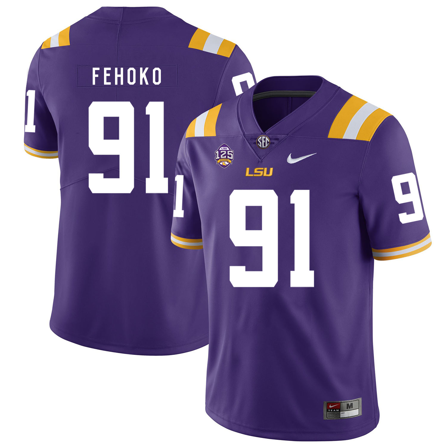 LSU Tigers 91 Beriden Fehoko Purple Nike College Football Jersey