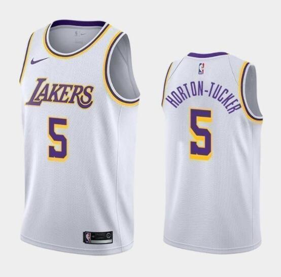 Los Angeles Lakers #5 Talen Horton-Tucker Association White Swingman Jersey-Men