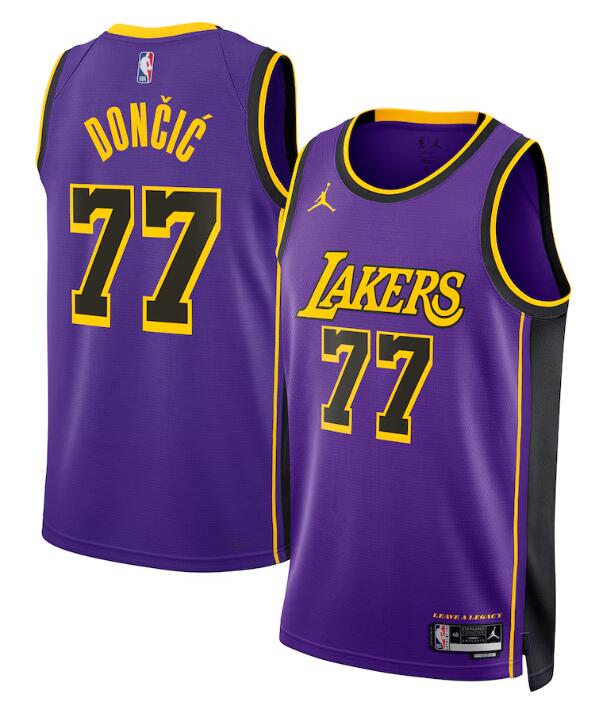 Los Angeles Lakers #77 Luka Don?i? Jordan Brand Statement Edition Swingman Luka Doncic Jersey - Purple