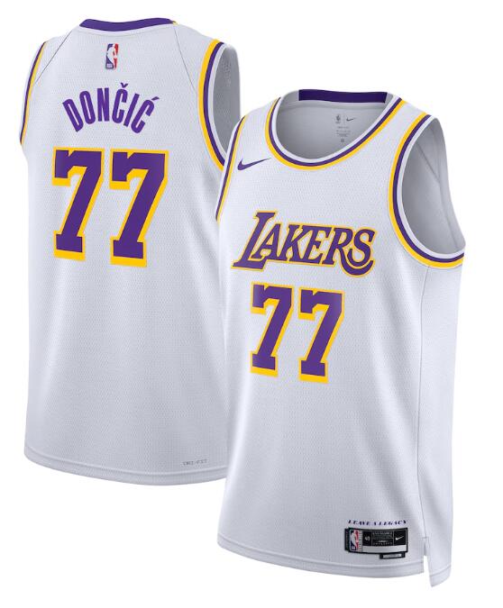 Los Angeles Lakers #77 Luka Don?i? Nike Association Edition Swingman Luka Doncic Jersey - White