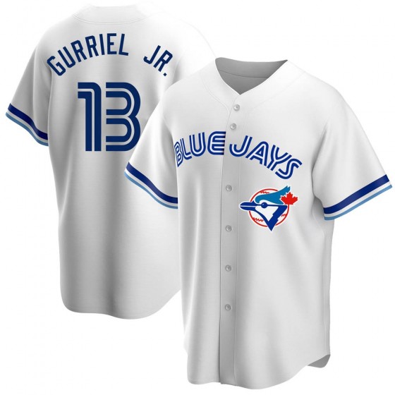 MEN'S TORONTO BLUE JAYS #13 LOURDES GURRIEL JR. WHITE HOME COOPERSTOWN COLLECTION JERSEY - REPLICA