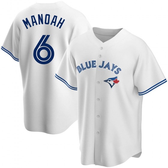 MEN'S TORONTO BLUE JAYS #6 ALEK MANOAH WHITE HOME JERSEY