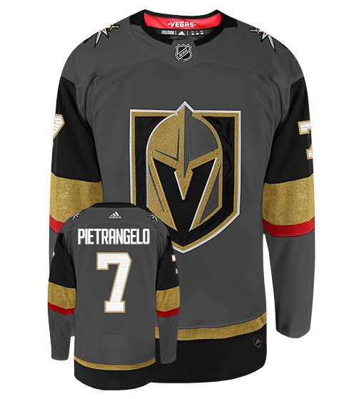 MEN'S VEGAS GOLDEN KNIGHTS #7 ALEX PIETRANGELO ADIDAS AUTHENTIC HOME NHL HOCKEY JERSEY