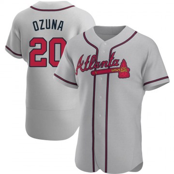 Marcell Ozuna Men's Atlanta Braves #20 Gray Road Jersey