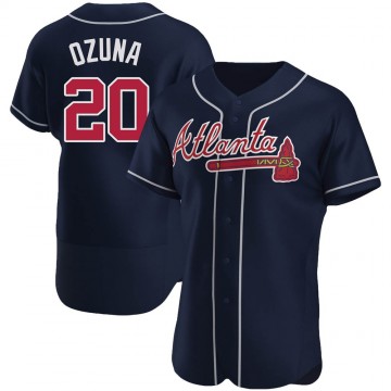 Marcell Ozuna Men's Atlanta Braves #20 Navy Alternate Jersey