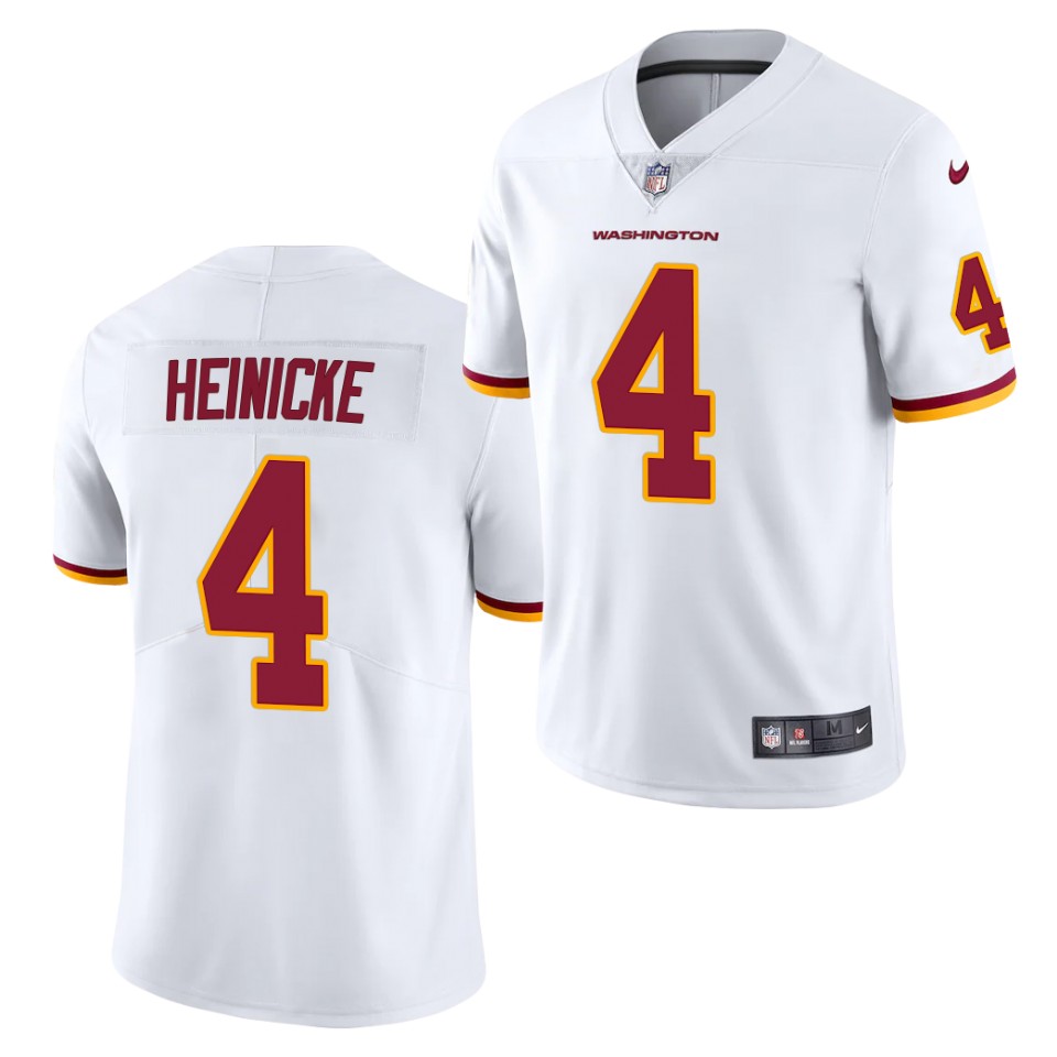 Men 's Washington Football Team #4 Taylor Heinicke White 2021 Vapor Limited Jersey