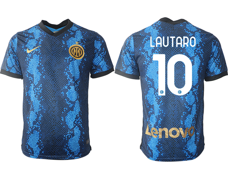 Men 2021-2022 Club Inter Milan home blue aaa versio 10 LAUTARO Nike Soccer Jersey
