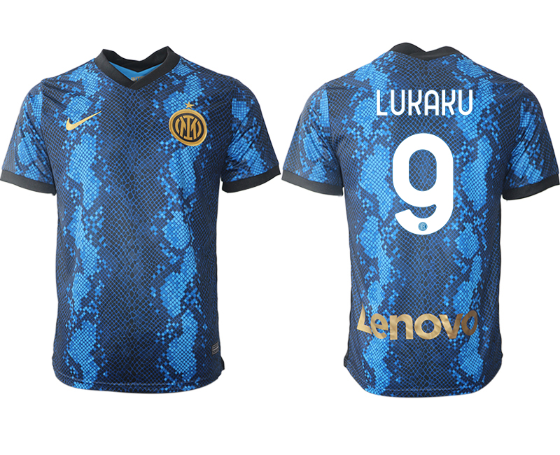 Men 2021-2022 Club Inter Milan home blue aaa versio 9 LUKAKU Nike Soccer Jersey