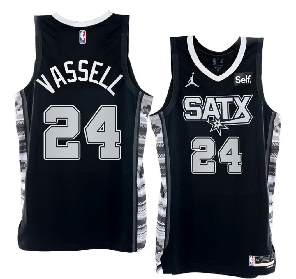 Men' San Antonio Spurs #24 Devin Vassell 2022-23 Black Jersey