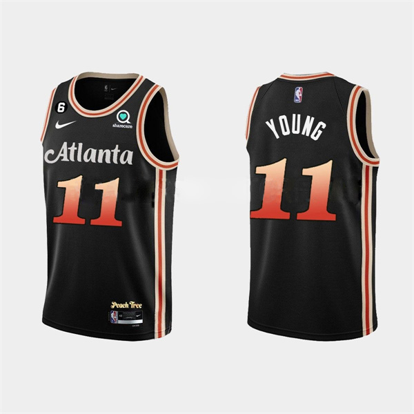 Men's Atlanta Hawks #11 Trae Young 2022-23 Black City Edition Stitched