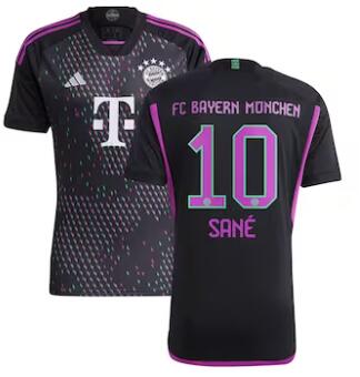 Men's Bayern Munich #10 Leroy Sané adidas 2023-24 Away Replica Player Jersey - Black